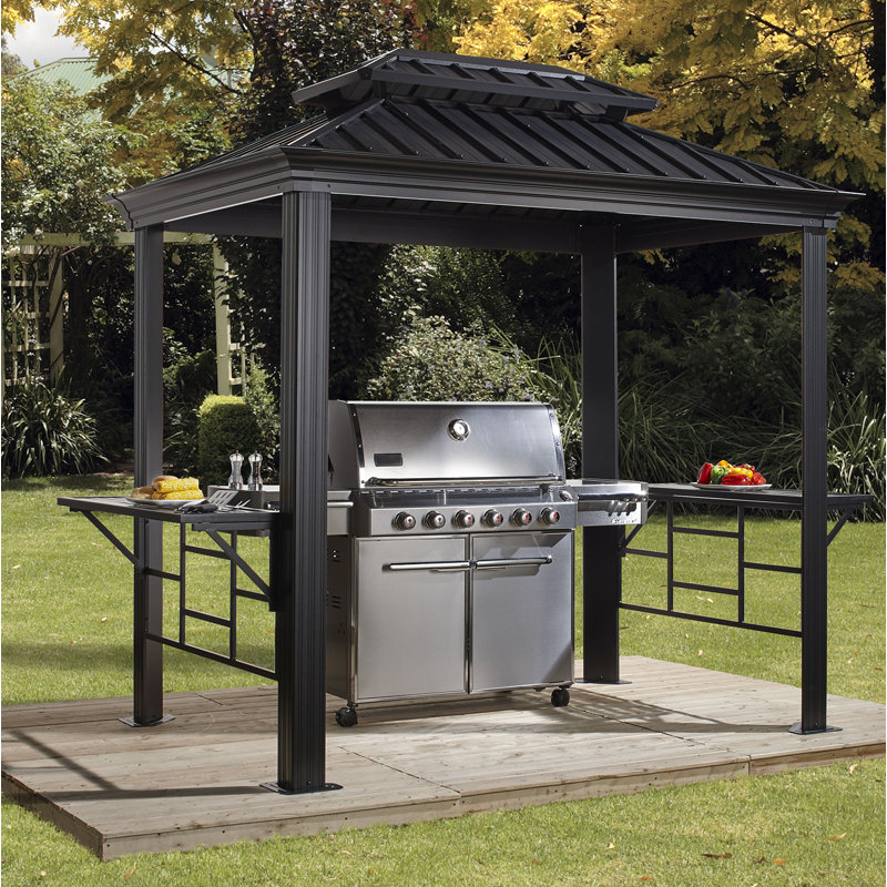 Sol 72 Outdoor Wimbled 8 Ft. W x 6 Ft. D Aluminum Grill Gazebo Wayfair