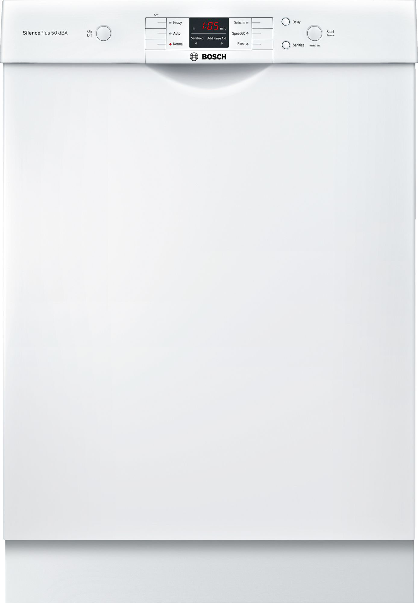 Bosch 100 Series 24" 50 Decibel dBA BuiltIn Dishwasher with Adjustable