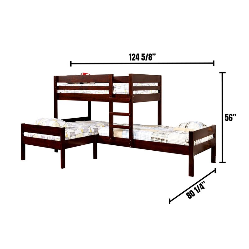 triple bunk bed with mattresses
