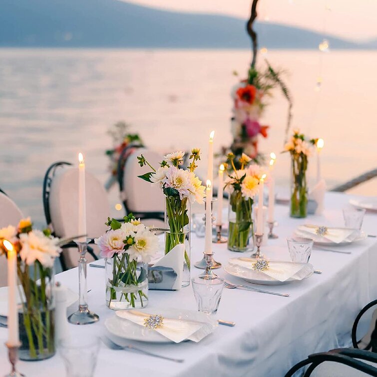 Flower Rhinestone Napkin Rings Serviette Holder Wedding Party Dinner Table Decor 