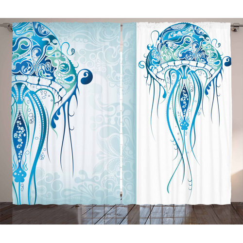Marine Pencil Pleat Blackout Thermal Curtains East Urban Home Dimensions per curtain: 245cm H x 140cm W