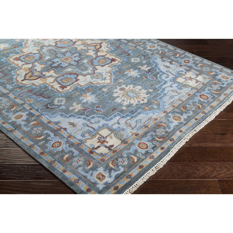 Surya Elixir Oriental Hand Knotted Dark Green Bright Blue Area Rug Perigold