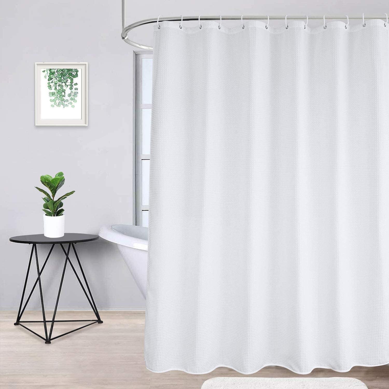 Latitude Run Solid White Shower Curtain