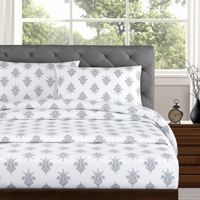 Echelon Home Arwen 250 Thread Count Cotton Percale Sheet Set Echelon Home Arwen 250 Thread Count Cotton Percale Sheet Set Reviews Wayfair