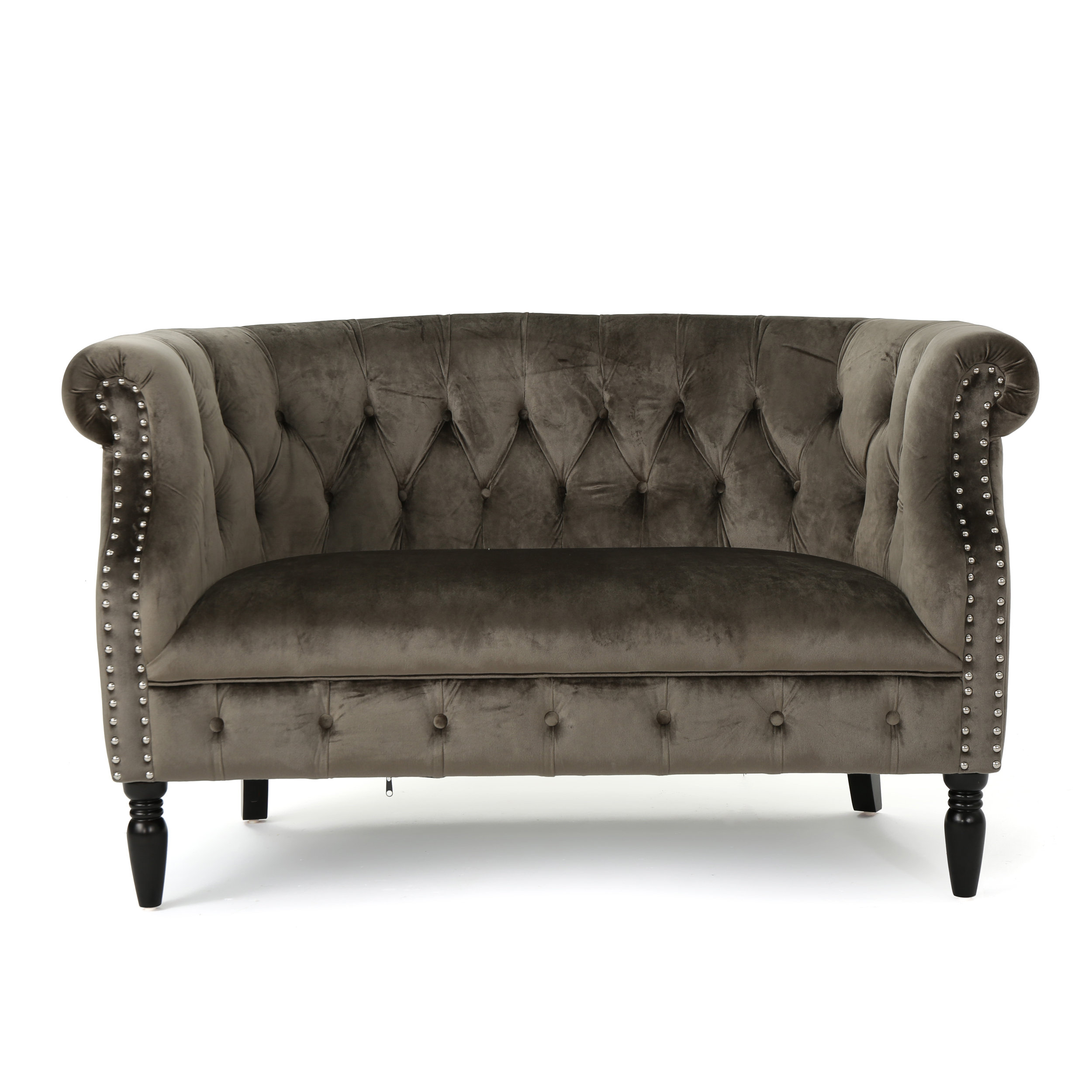 Mercer41 Charlotte Velvet 51 5 Rolled Arm Loveseat Reviews Wayfair