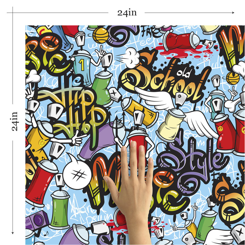 Red Barrel Studio Kendig Graffiti Children Removable Peel And Stick Wallpaper Panel Wayfair