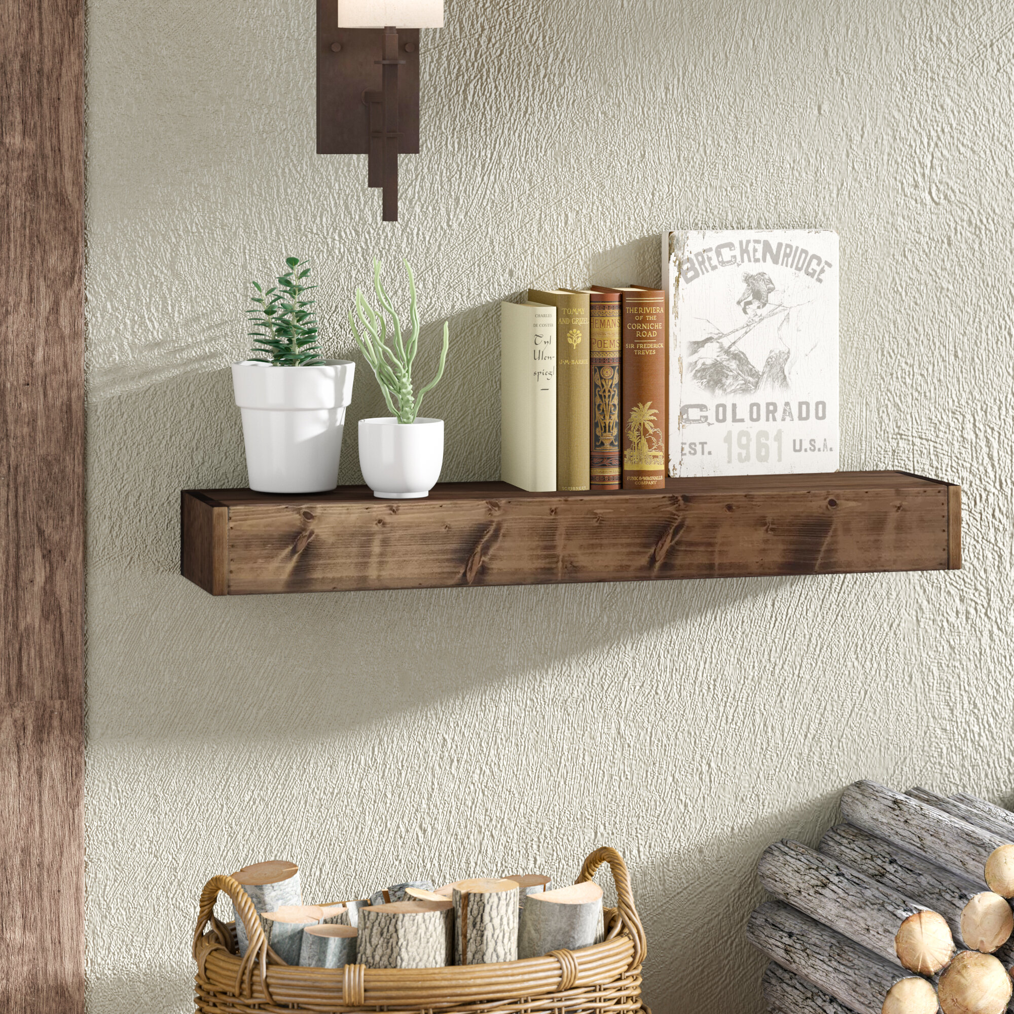 Three Posts Wadebridge Wood Floating Shelf Reviews Wayfair