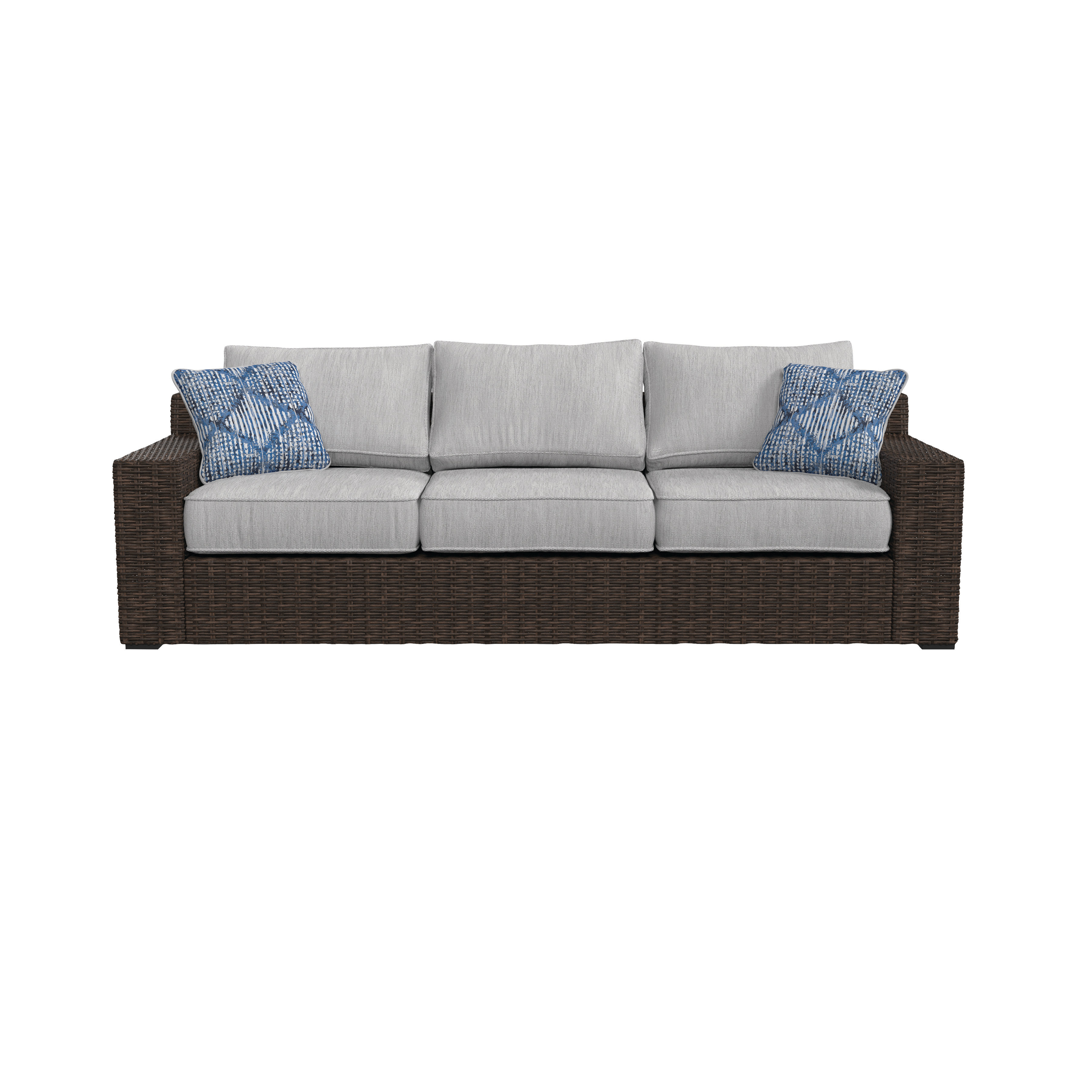 Bloomsbury Market Barnfield Patio Sofa With Cushions Reviews Wayfair