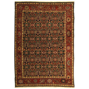 Rectangle: 6' x 9' - Turkistan Green / Red Oriental Rug