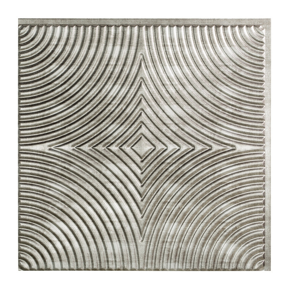 Fasade Echo 2 Ft X 2 Ft Glue Up Ceiling Tile In Cross Hatch Silver Wayfair