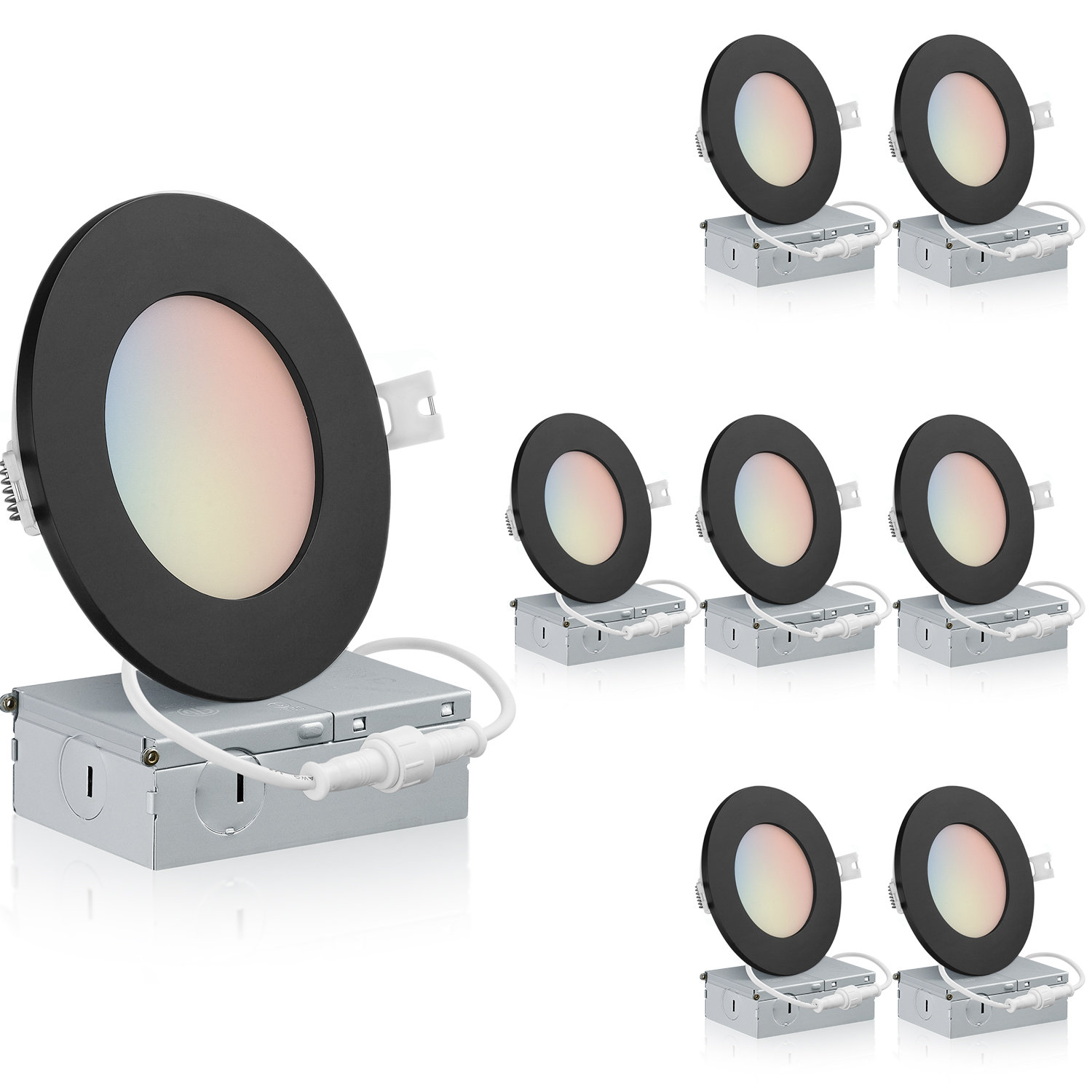 QPLUS 4" Ultra Slim LED Canless Recessed Lighting Kit 5CCT Wayfair