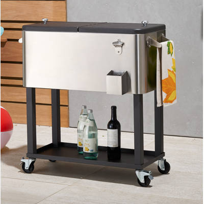 Trinity 80 Qt Cooler With Casters Reviews Wayfair 80 Qt Rolling Cooler With Cover