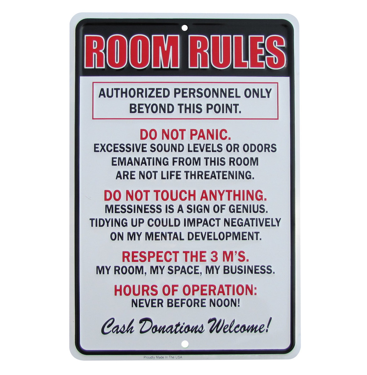 Treasure Gurus Room Rules Hours Of Operation Metal Sign Funny Kids Bedroom Man Cave Decor Reviews Wayfair