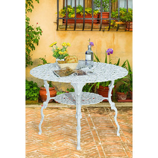 Umbrella Hole Patio Tables You Ll Love Wayfair Victorian Metal Dining Table