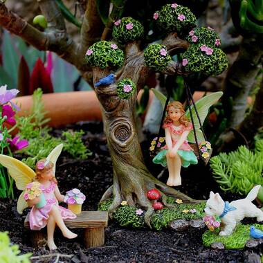 Fairy Girl Racing Snail Mini Landscape Figurine Garden Ornament Dollhouse Decor 