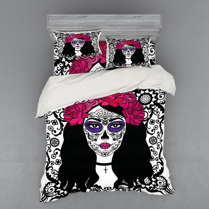 Day Of The Dead 4 Piece King Size Bedding Printed Duvet