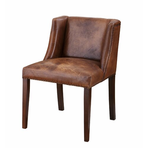 Eichholtz Leather Upholstered Parsons Chair in Brown | Perigold