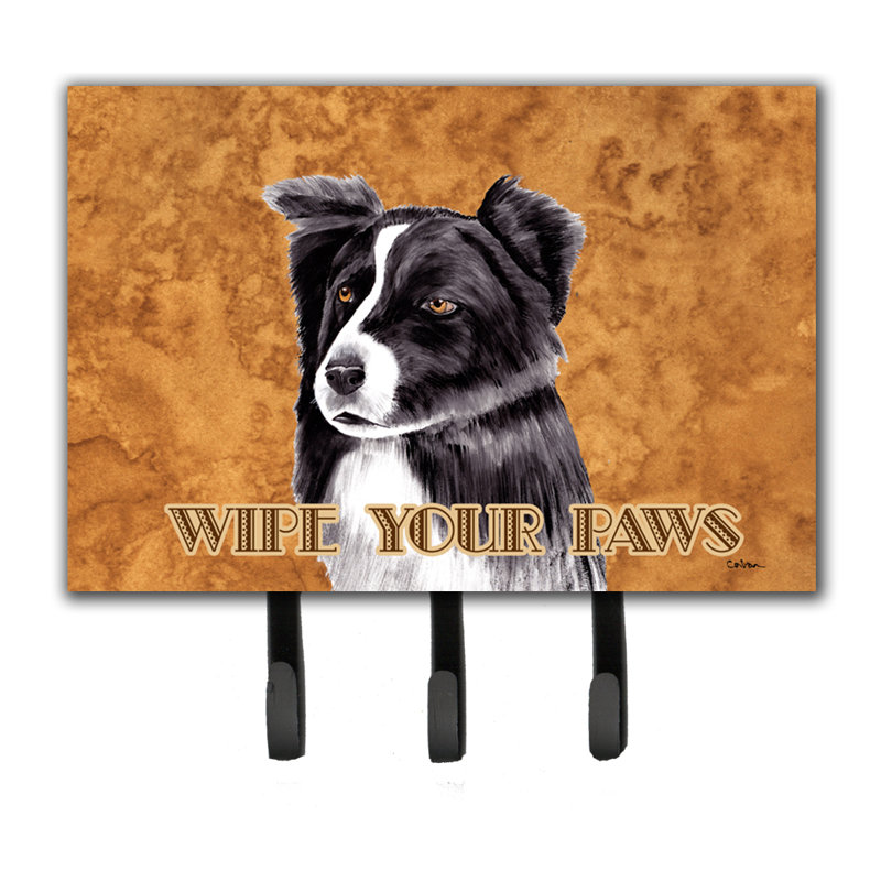 Caps PAW I LOVE MY BORDER COLLIE Dog Pet Black Metal License Plate Frame