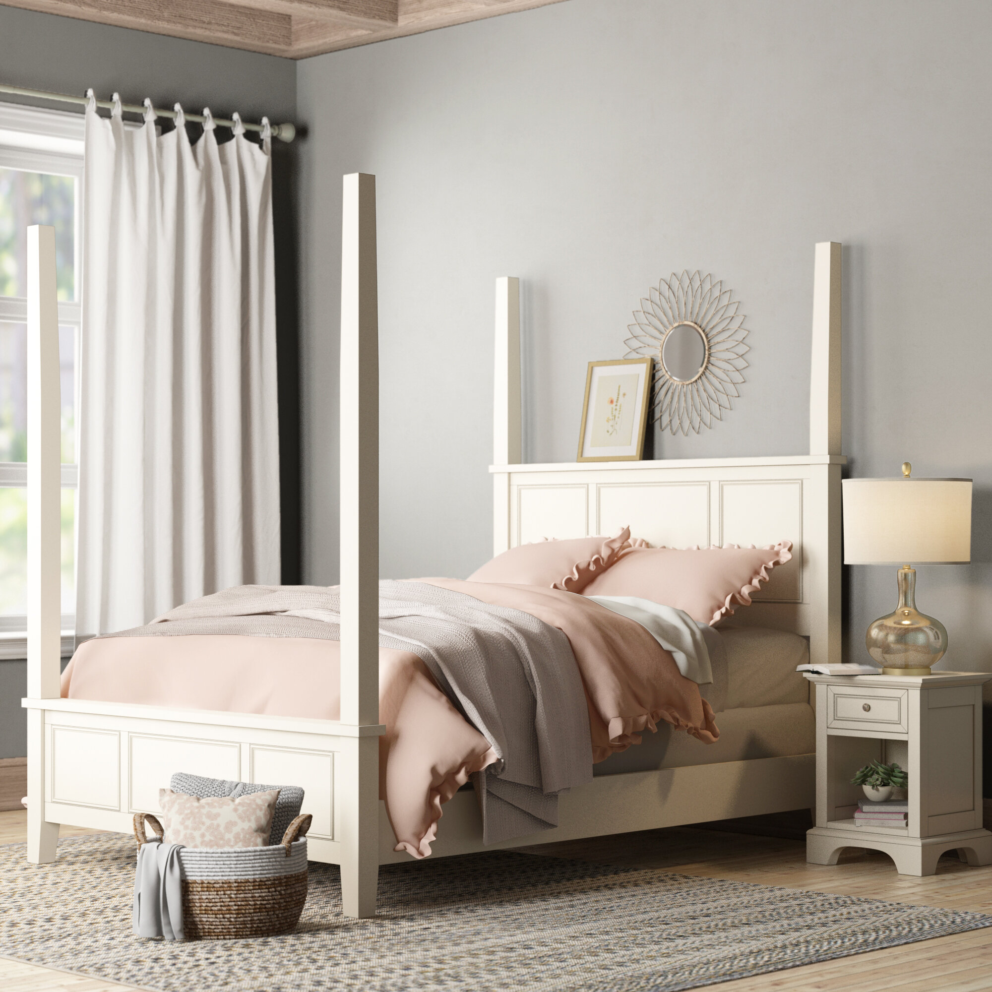 Barnard Four Poster 2 Piece Platform Bedroom Set