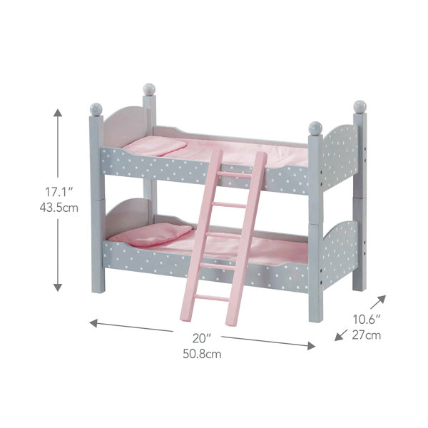 18" Doll Furniture Princess Double Bunk Bed White 22 for sale online Olivia's Little World 