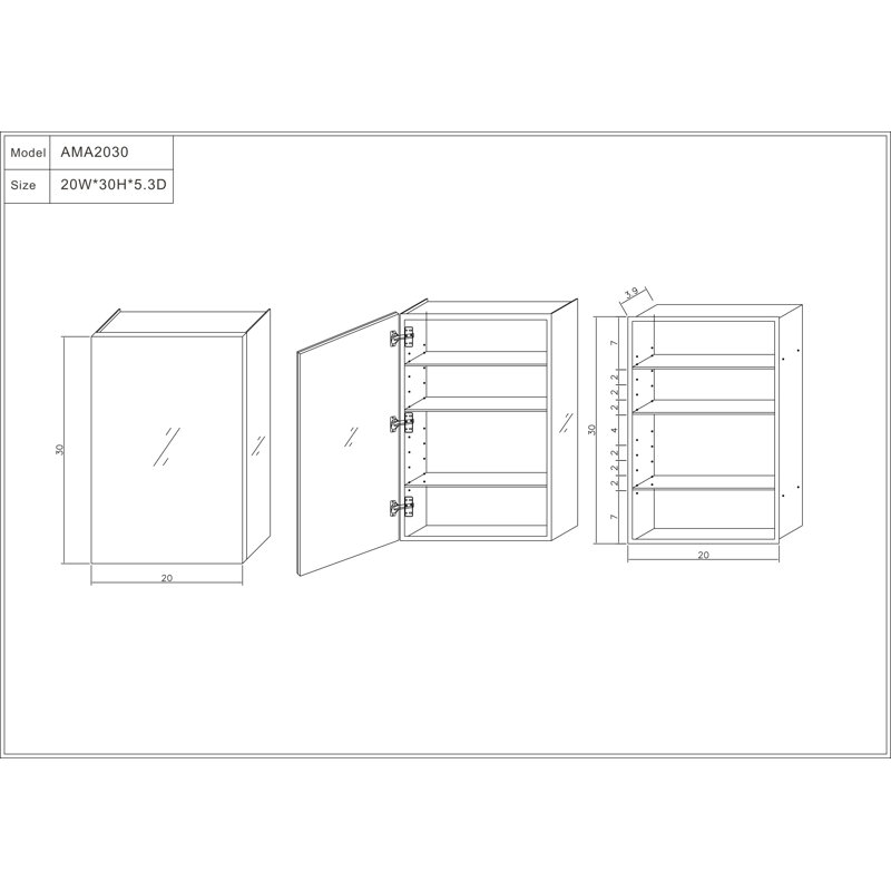 Orren Ellis Sergei 20 X 30 Recessed Or Surface Mount Frameless Medicine Cabinet With 3 Adjustable Shelves Reviews Wayfair