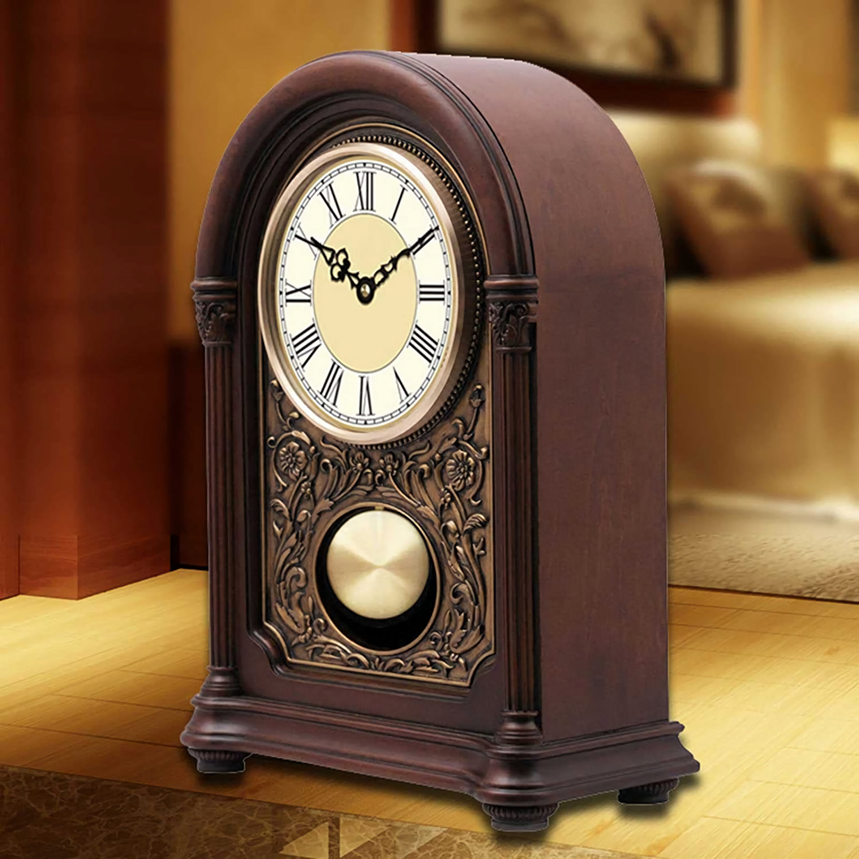 European-Style Mantle Clock Elephant Resin Desktop Clock for Bedroom Living Room Decoration Decoration Clock