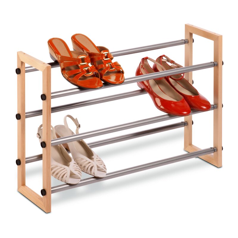 Rebrilliant Expandable 3 Tier 15 Pair Stackable Shoe Rack Reviews Wayfair