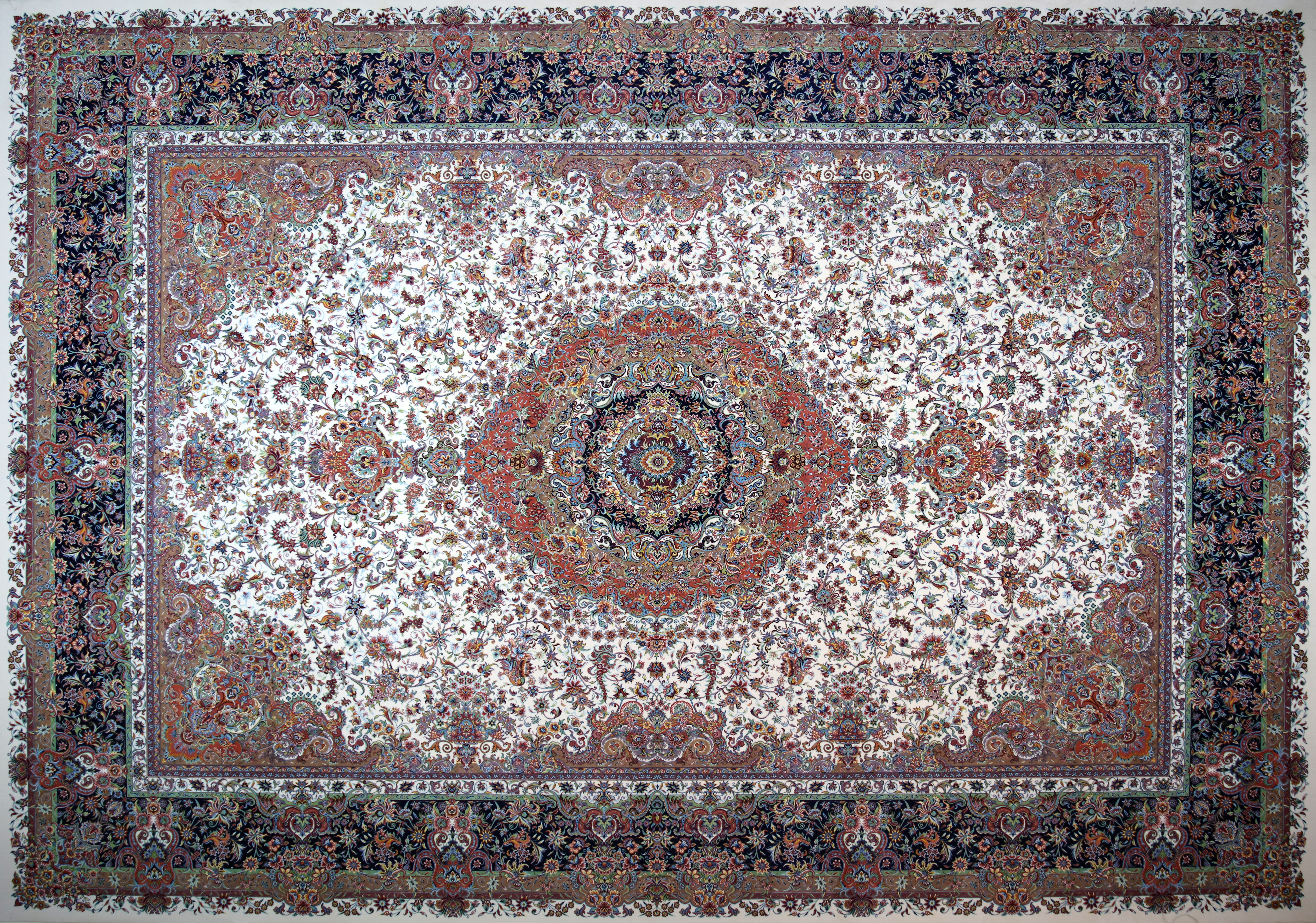 Rug Tycoon Hand Look Persian Wool Brown Blue Ivory Area Rug Wayfair