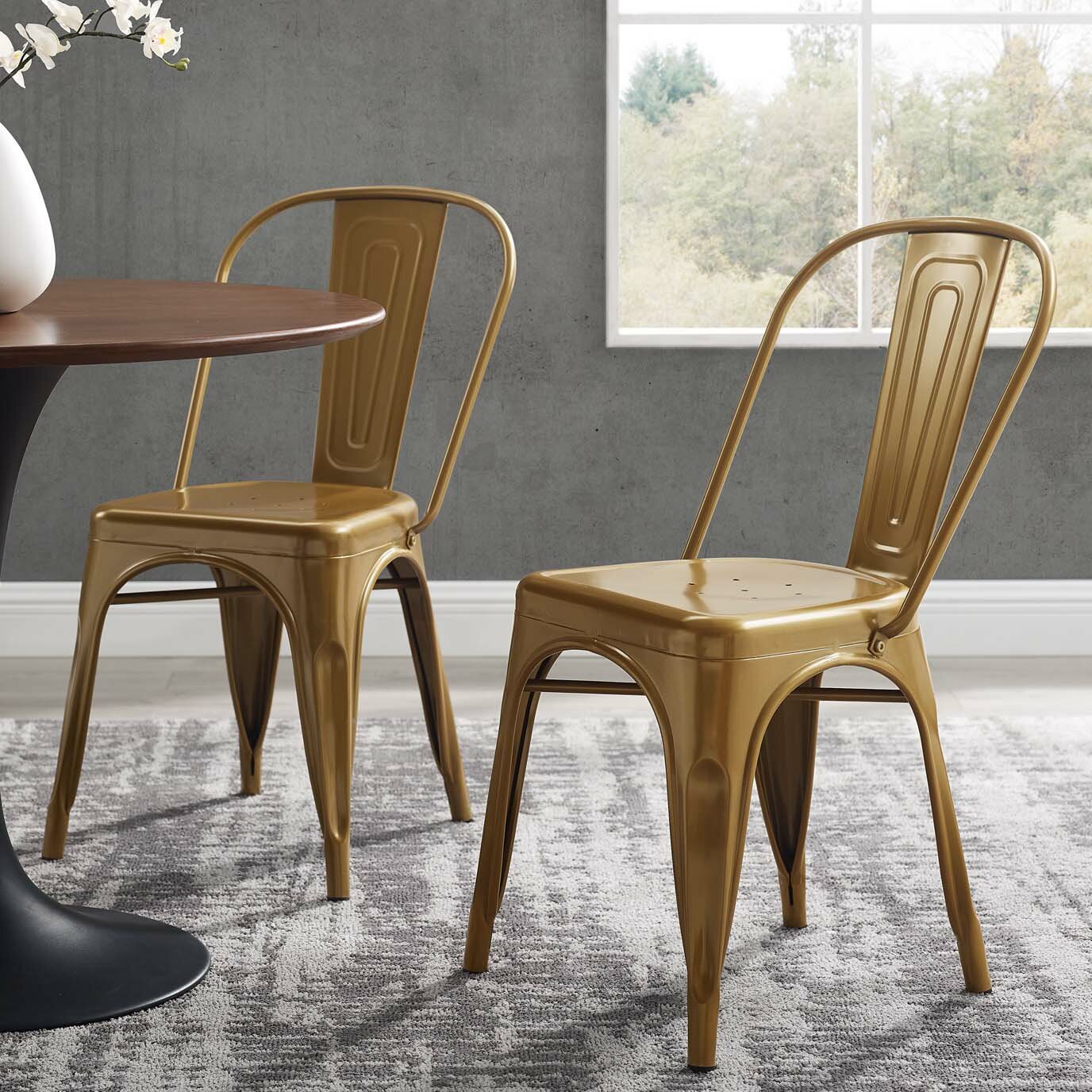 gold stackable chairs