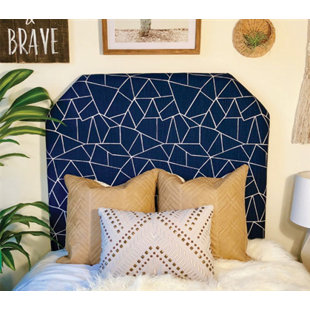 Hotaling Cut Glass Beveled Twin/Twin XL Upholstered Panel Headboard by