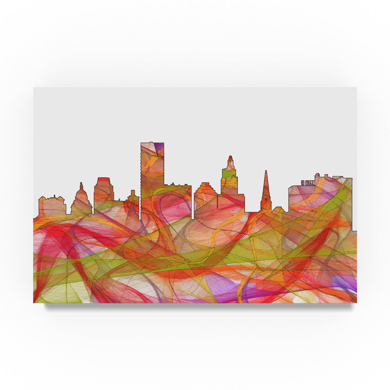 Trademark Art Providence Rhode Island Skyline Swirl Graphic Art Print On Wrapped Canvas Wayfair