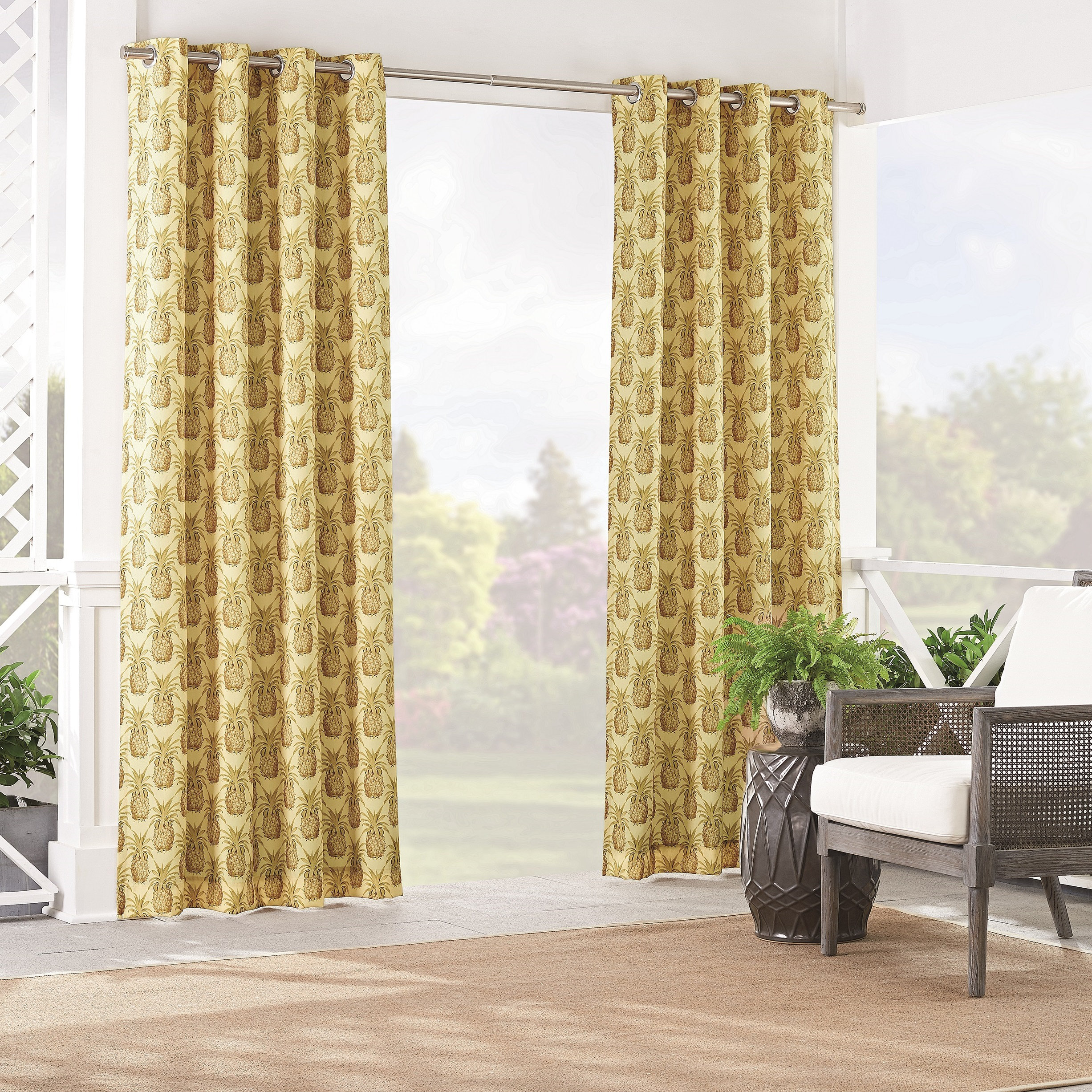 Waverly Sun N Shade Pineapple Damask Room Darkening Grommet