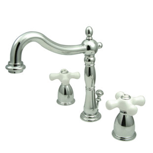 Go to store & view more images Kingston Brass Heritage Widespread Bathroom Faucet with Drain Assembly