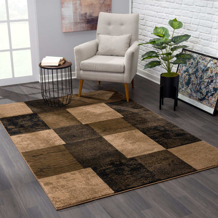 Ebern Designs Barrville Geometric Brown Beige Area Rug Reviews Wayfair