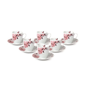 Espresso Cup and Saucer Set (Set of 6)