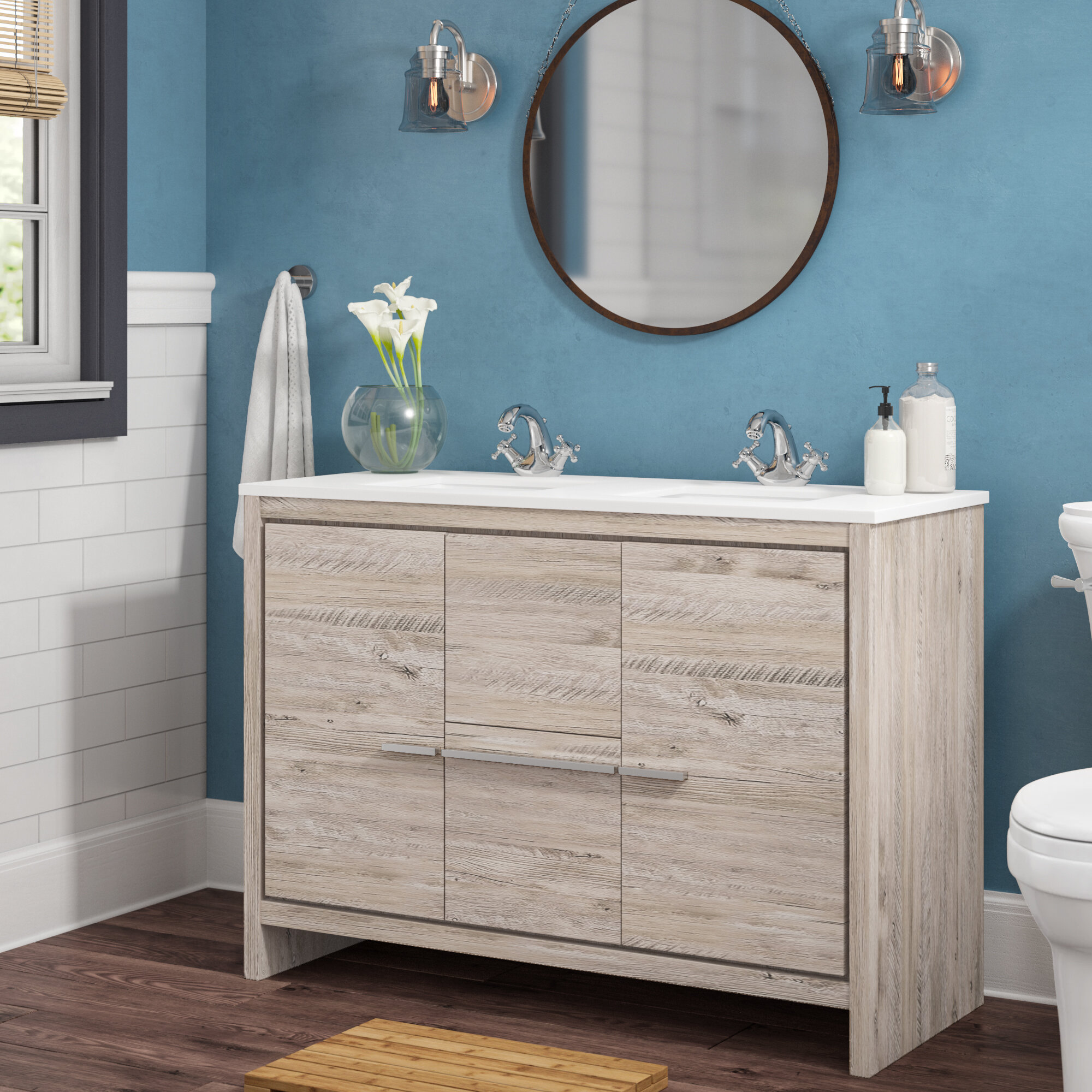 Mercury Row Bosley Modern 48 Double Bathroom Vanity Set Reviews Wayfair