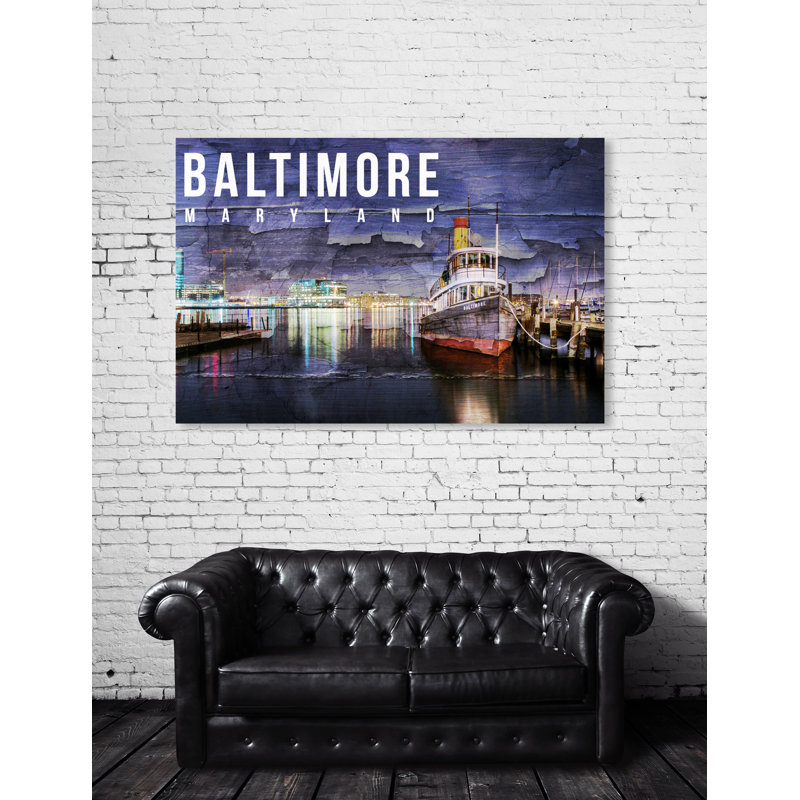 Ebern Designs Baltimore Landscape Graphic Art On Wrapped Canvas