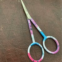 Curved tip 402 Scissors Singer 4\u201d Forged Embroidery Pastel Print Handle