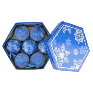 7 Piece Merry Christmas Snowflake Shatterproof Ball Ornament Set