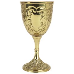 Solid Brass Old World Goblet Grape Harvest Chalices w/ Gift Box Set of 2 