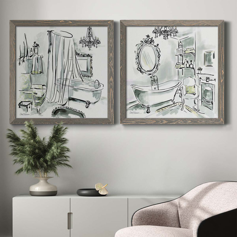 Opulent Bath I - 2 Piece Picture Frame Painting Set on Canvas