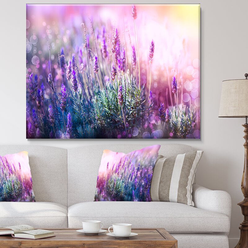 Growing And Blooming Lavender - Wrapped Canvas Graphic Art