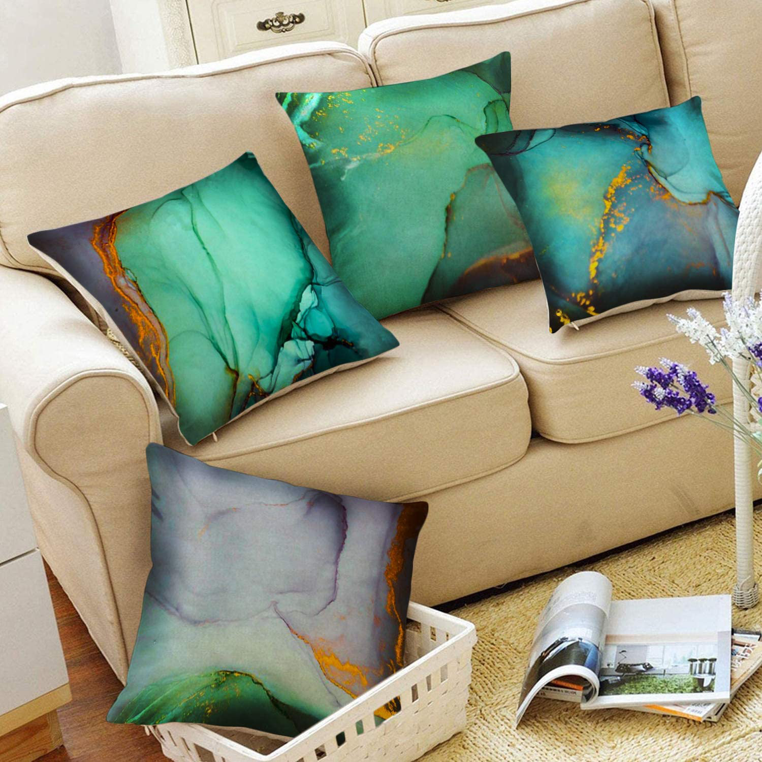 Throw Pillow Case Modern Decorative Cushion Cover for Bedroom Room Sofa Chair 