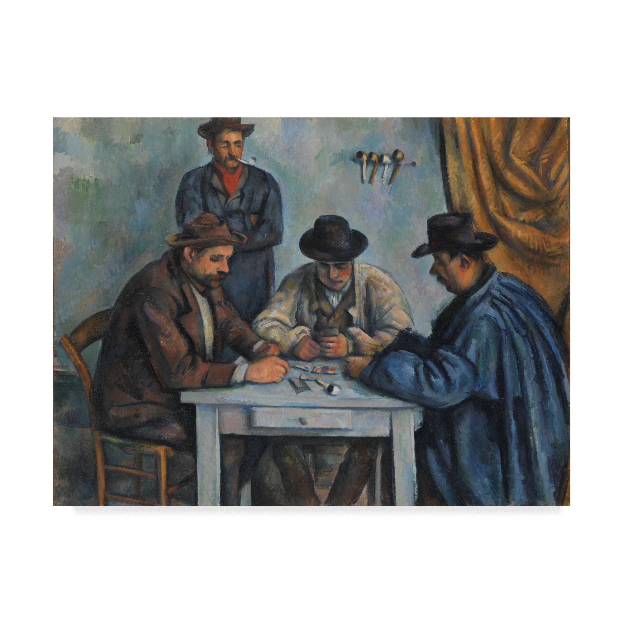 THE CARD PLAYERS BY PAUL CEZANNE OIL PAINT PRINT ON FRAMED CANVAS WALL ART