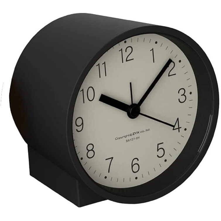 Alarm Clock Sweep Movement Snooze/Light Quartz Analogue Black 12 MONTHS WARRANTY 