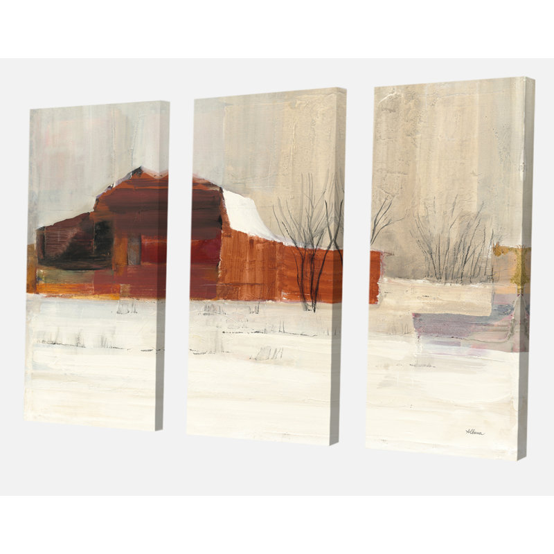 East Urban Home Farmhouse Winter In The Barns Painting Multi