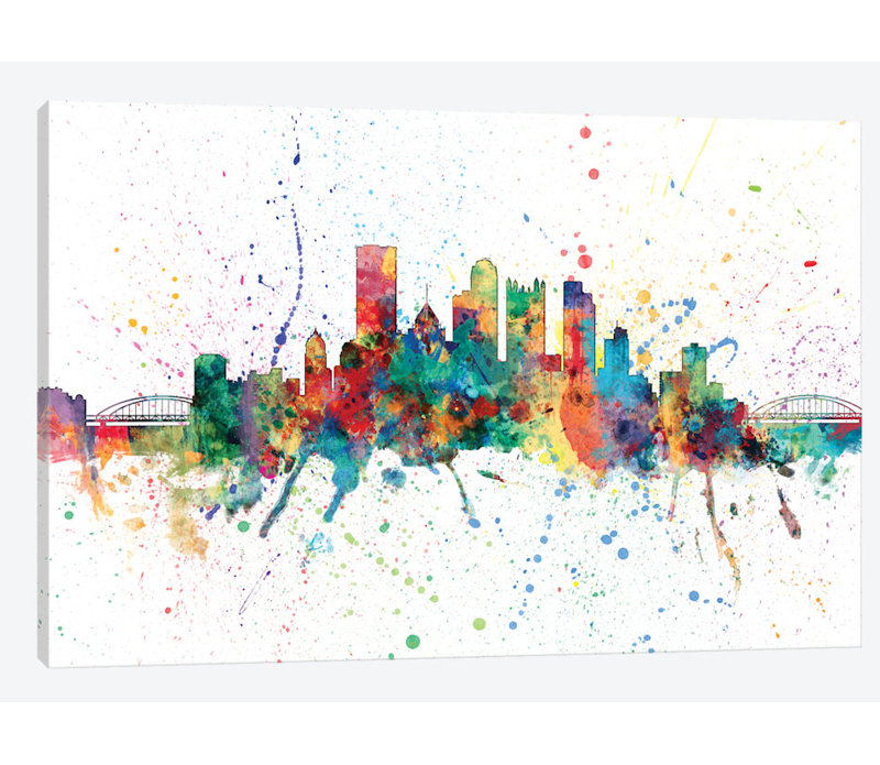 East Urban Home Rainbow Splash Skyline Series Pittsburgh