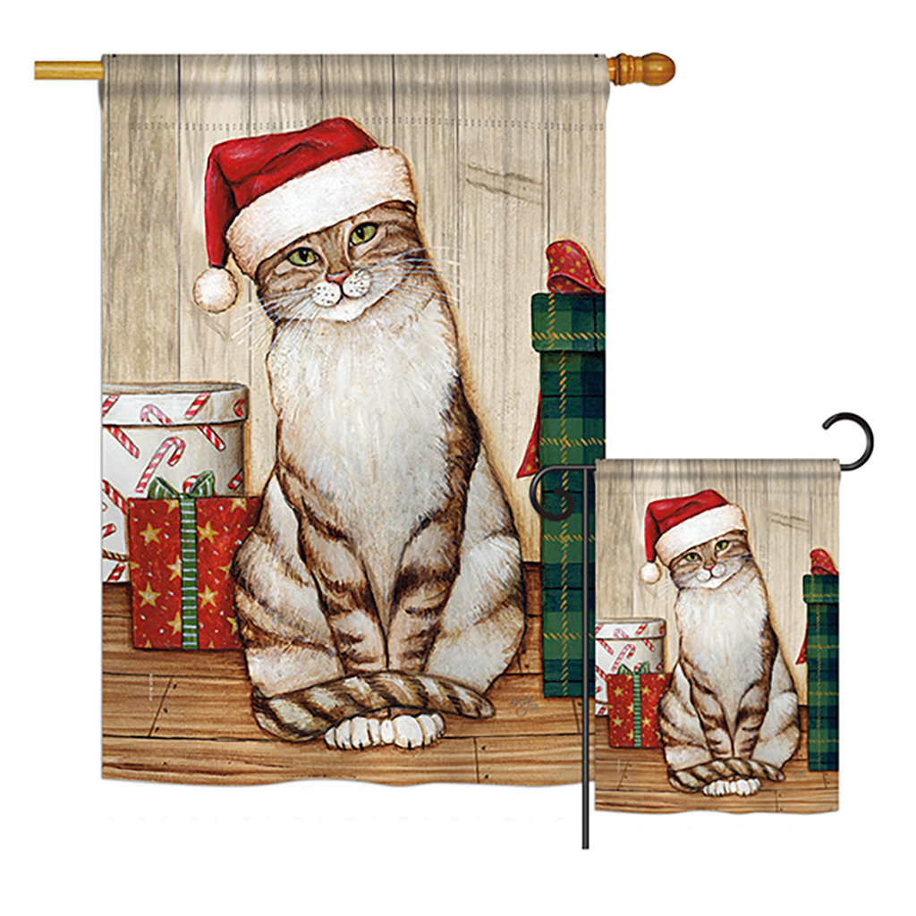 Breeze Decor Christmas Kitty Winter Christmas Impressions 2 Sided Polyester 40 X 28 In Flag Set Wayfair