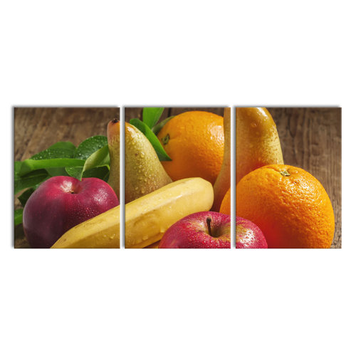 Fruit Strawberry Kiwi Orange - 3 Piece Photograph Print Set East Urban Home Size: 180 cm H x 80cm W