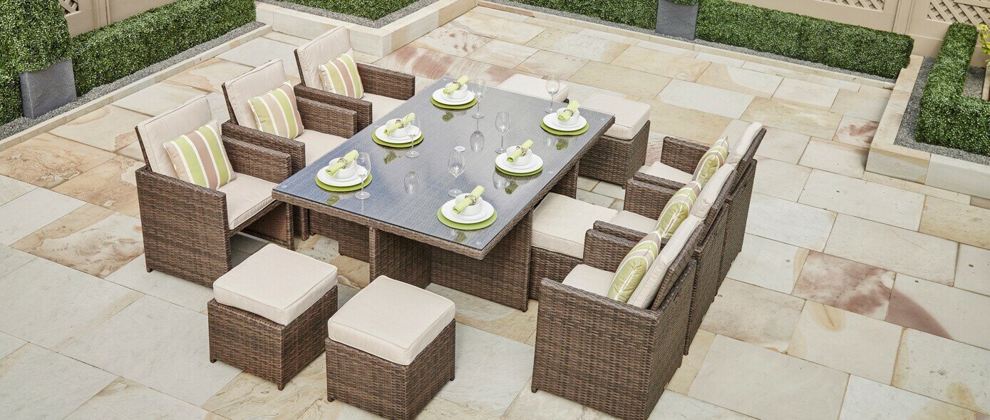 Frederica 11 Piece Dining Set with Cushion